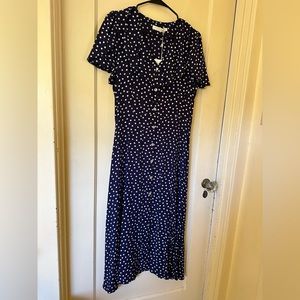 NWT Christy Dawn - The Daisy Dress - Size Large, Navy Polka Dot